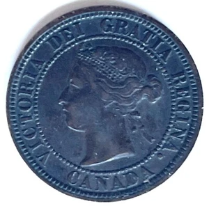 ANTICA MONETA DA UN CENTESIMO 1876 H REGINA VITTORIA CANADA GRANDE BEN CONIATA ALTA QUALITÀ - Foto 1 di 2