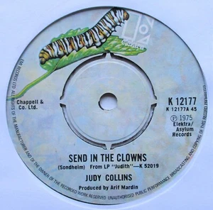 Judy Collins - 7" UK 45 - Send In The Clowns - 1975 - Elektra - K 12177 - VG+/M - Picture 1 of 1