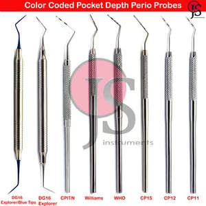 Sonda parodontale codificata colore profondità tasca dentale esame diagnostico dentista - Foto 1 di 11