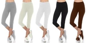 Women's Capri Leggings  Colors Stretched Leggings(S-L, One Free Size) - Picture 1 of 8
