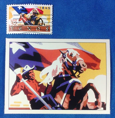 US 1995 32c Used Texas Scott 2968 & Collector Card XF 470 - Image 1 of 2