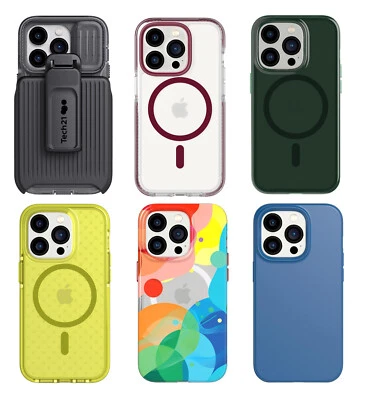 Tech21 Case for Apple iPhone 15 Pro Shockproof Cover Evo Crystal Lite Check Art - Image 1 of 2
