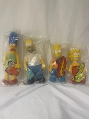 The Simpsons 1990 Vintage Burger King Plush Dolls Marge, Homer, Bart, Lisa - Image 1 of 4