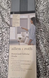 Neu Allen + Roth 36"x72" grau motorisiert Handy Verdunkelungsschirm leise, Fernbedienung - Bild 1 von 7