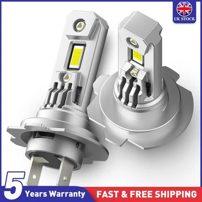 2x H7 LED Headlight Bulb Kit High Low Beam 100W 30000LM Super Bright 6500K White - Image 1 of 4