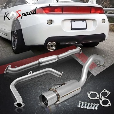 Sistema de escape trasero Catback Cat de acero inoxidable con punta de 4,5" para 95-99 Eclipse NT 2G Na Foto 1 de 4