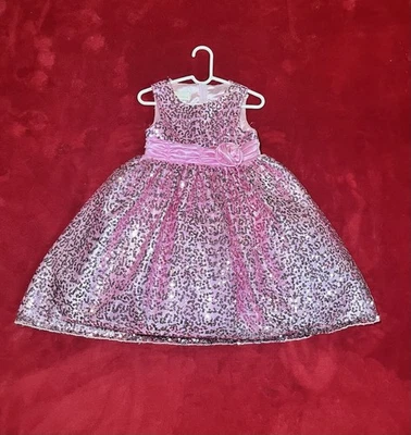 American Princess Pink Sparkle Sequin Dress Fancy Formal Party Pageant Girl Sz 5 - Image 1 of 4