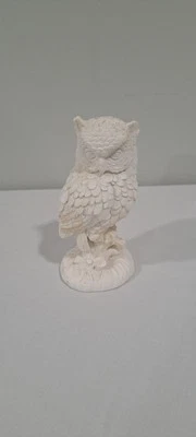 Estatua de colección Santini alabastro tallada a mano búho blanco escultura Italia 6" Foto 1 de 4
