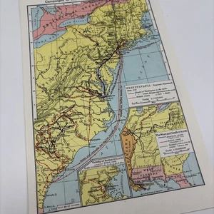 Campaigns  American Revolution US 1950's reprint Color Map Wall Art - Picture 1 of 15