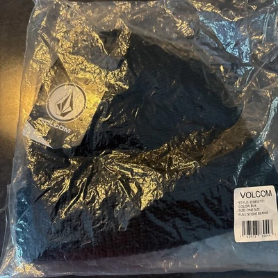 Volcom Mens Full Stone Beanie Hat Knit Logo Black One Size NEW/Sealed! - Image 1 of 3