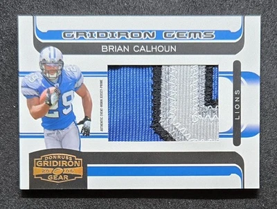2006 Donruss Gridiron Gear Brian Calhoun Gridiron Gems Rookie Patch /150 LIONS - Image 1 of 2