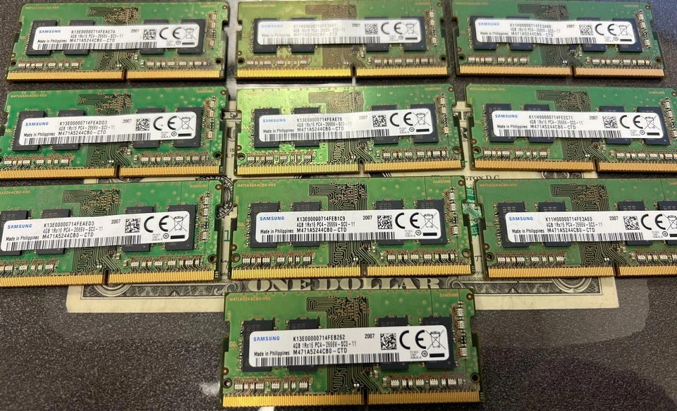 Samsung 4GB  1Rx16 PC4-2666V-sco-11 Memory = 10 PCS - Image 1 of 1