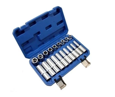 Set 19 Chiavi a Bussola Corte e Lunghe 80 MM Prof. Interno Torx Femmina DA 1/2" - Immagine 1 di 4