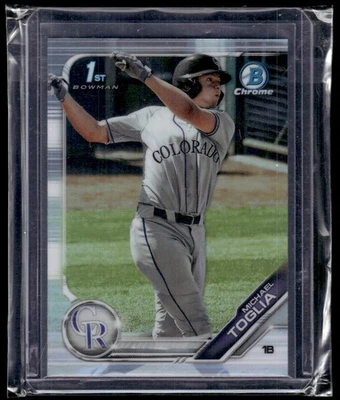 2019 Bowman Draft Chrome Refractor Michael Toglia Colorado Rockies #BDC-64 - Image 1 of 2
