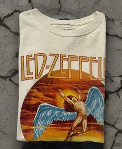 Camiseta Vintage Led Zeppelin 1975 Tour Crema Talla Mediana Retro - Imagen 1 de 6