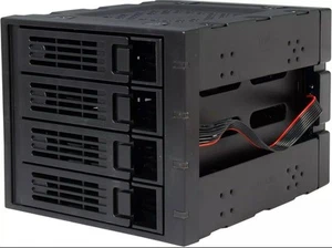 3 X 5.25-Inch to 4 X 3.5-Inch Hot-Swap SATAIII/SAS Hard Disk Drive Cage - Black - Afbeelding 1 van 2