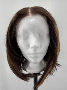 Parrucca Chelsea Smith Crowns Eva Luxe calda bruna lunga Bob Balayage - Foto 1 di 10