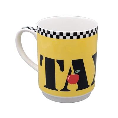 Studio Nova Coffee Mug New York Taxi Fine Porcelain Yellow Checkered - Image 1 of 4