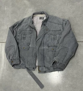 Vintage White Oak Gray Utility Field Jacket Belted Distressed Workwear M - Picture 1 of 6