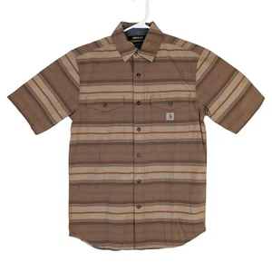 Carhartt Mens Small Relaxed Fit Rugged Flex Short Sleeve Button Up Shirt New - Picture 1 of 6