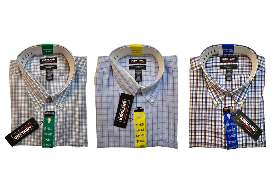 Kirkland Signature Men's 100% Pima Cotton Non-Iron Long Sleeve Dress Shirts - Image 1 of 1