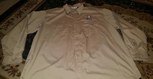 Mens 10x Hunting Button Long Sleeve Shirt Long Sleeve Sz 2XL XXL Duck Beige - Picture 1 of 4