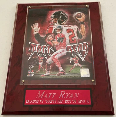 MATT RYAN 亚特兰大 FALCONS 框架 8 X 10 照片人洞穴艺术-12X15 墙壁装饰 — 第 1/3 张图片