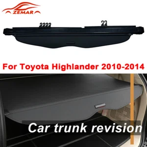 Rear Trunk Cargo Cover For Toyota Highlander 2010-14 Security Shade Shield Black - Imagen 1 de 12