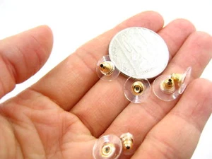 6*11 25 piezas plástico no alergénico chapado en oro mariposa pendiente tapones traseros - Imagen 1 de 5