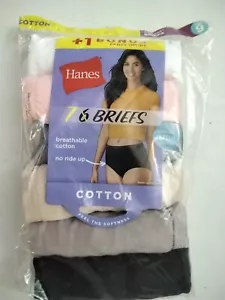 Underwear Women's Hanes Ultimate 7 Pair Bonus Pack Cotton Brief Panty Set Size 9 - Picture 1 of 6
