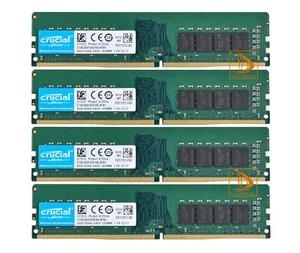 Crucial 4PCS 8GB 2RX8 PC4-2400T DDR4 2400MHz 288Pin UDIMM Desktop Memory RAM @DD - Picture 1 of 6