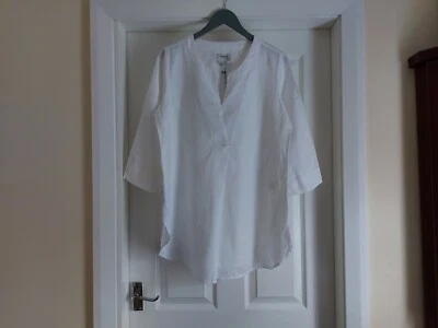 Blusa Farhi de Nicole Farhi Lino Puro Color Blanco Talla: M,12 (Reino Unido) Eur 38 Foto 1 de 4