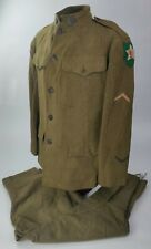 WWI WW1 US Army 2nd Division Quartermaster Sergeant Rank Wool Tunic & Trousers