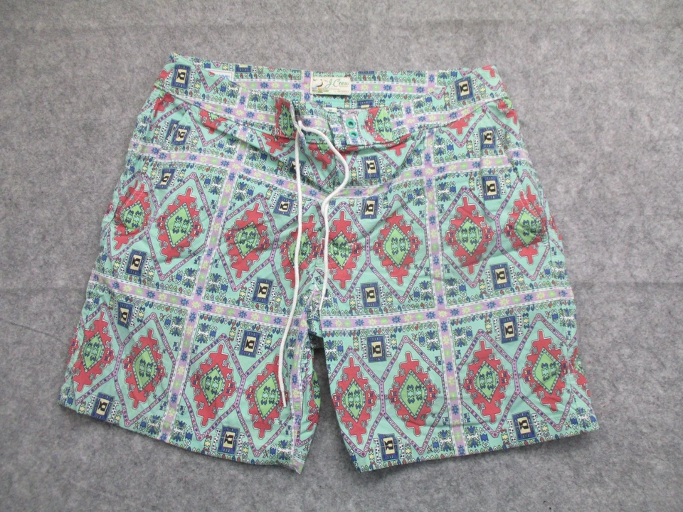 J Crew Swim Trunks Mens 30 Blue Aztec Hawaiian Swimming Swimmer - Image 1 of 4