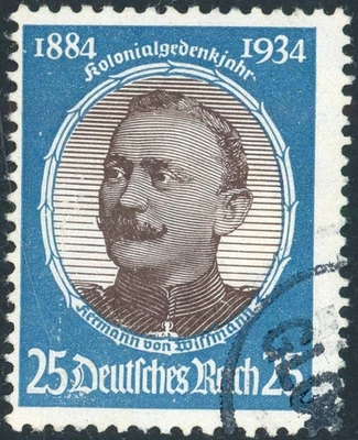 GERMANY 1934 USED #435, HERMANN VON WISSMANN !! VV84 - Image 1 of 2