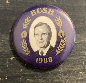 Vintage "George Bush 1988" Republican pinback button President Bush - Picture 1 of 2