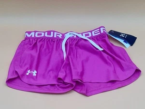 Under Armour Youth Play Up Girls Solid Pink Shorts New Size S - Picture 1 of 5