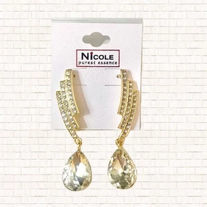 Boutique Statement Kristall Ohrhänger Strass Modeschmuck Gold NEU OBO - Bild 1 von 6
