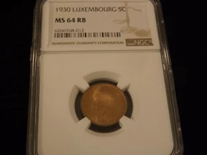 1930  5c         LUXEMBOURG          NGC  MS 64 RB - Picture 1 of 2