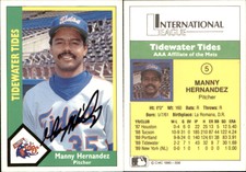 Manny Hernandez Signed 1990 CMC #356 Card Tidewater Tides Auto AU