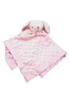 Mantas & Beyond Bunny Lovey Rosa Minky Punto Manta de Seguridad Borde Satinado - Imagen 1 de 11