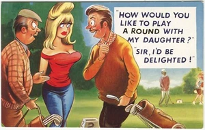 GOLF, JOUEZ UN TOUR - Carte postale épreuve BD Bamforth Saucy - Photo 1/2