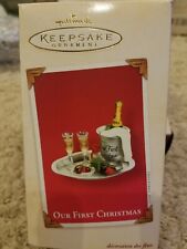 2003 Hallmark Keepsake Clip-On Ornament - "Our First Christmas" - Silver Plated