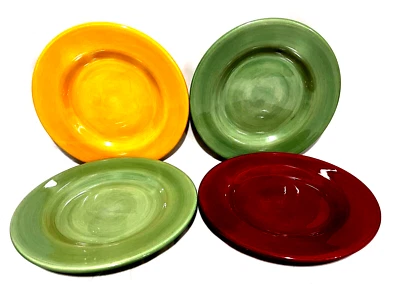 Tabletops Gallery Corsica Lot Of 4 Multi-Colors Dinner Plates 11 1/4" - Image 1 of 2