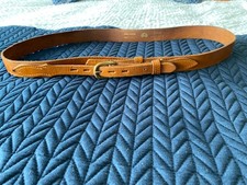 Vintage 70’s Dark Tan Leather Belt Size 40 - Made in Australia - 3cm wide 