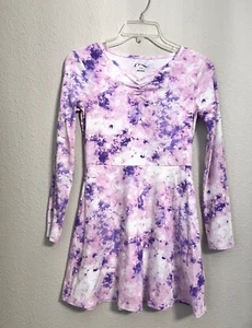 Art Class Skater Dress Girls XL (14) Pink Purple Tie Dye Long Sleeve Ribbed Knit - Picture 1 of 18