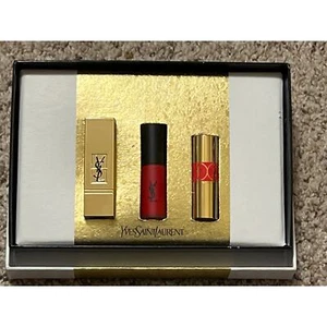 Juego de 3 lápices labiales rojos YSL Yves Saint Laurent Rouge a Levre Collector - Imagen 1 de 3