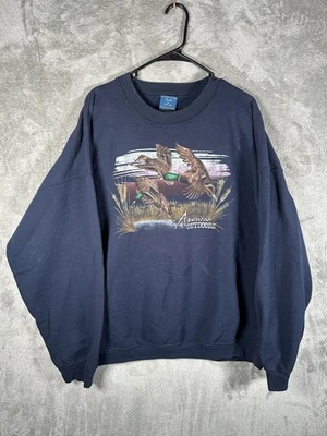 Suéter masculino vintage americano ao ar livre patos voadores pato pato pato extragrande puritano anos 90 natureza - Imagem 1 de 4