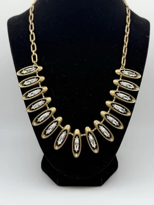 Collar J.Crew Estrás Transparente Tono Dorado Bronce Elegante Declaración Foto 1 de 4