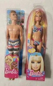 BARBIE DOLL BATH PLAY FUN #T7185 & SWIMSUIT KEN TIME TO ROCK THE BEACH SET OF 2 - Picture 1 of 9
